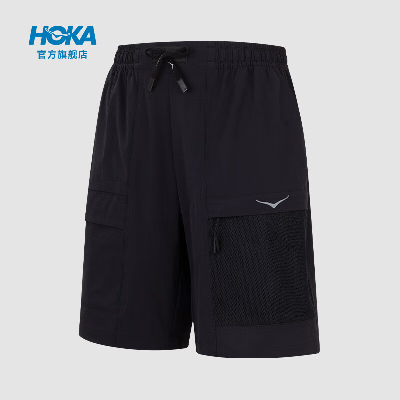 HOKA ONE ONE男款夏季户外休闲短裤OUTDOOR SHORT CHN透气新款 黑色 M