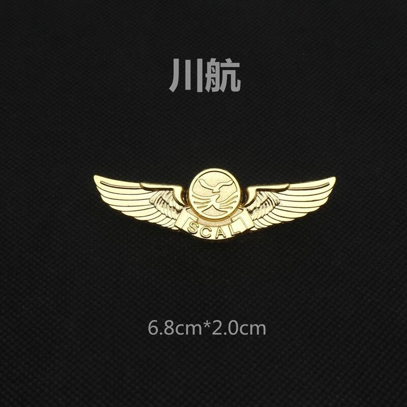 蓝铂丽飞行员胸章 航空纪念章 胸针 金属徽章 川航