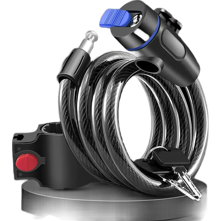 山地自行車鎖防盜密碼鋼絲鎖加粗固定鑰匙鎖抗剪單車裝備配件折疊 鑰匙鎖-110cm-無鎖架