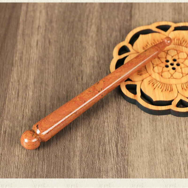 天然泗滨红砭石面部脸部眼部美容点穴笔全身通用经络按摩棒拨筋棒 红