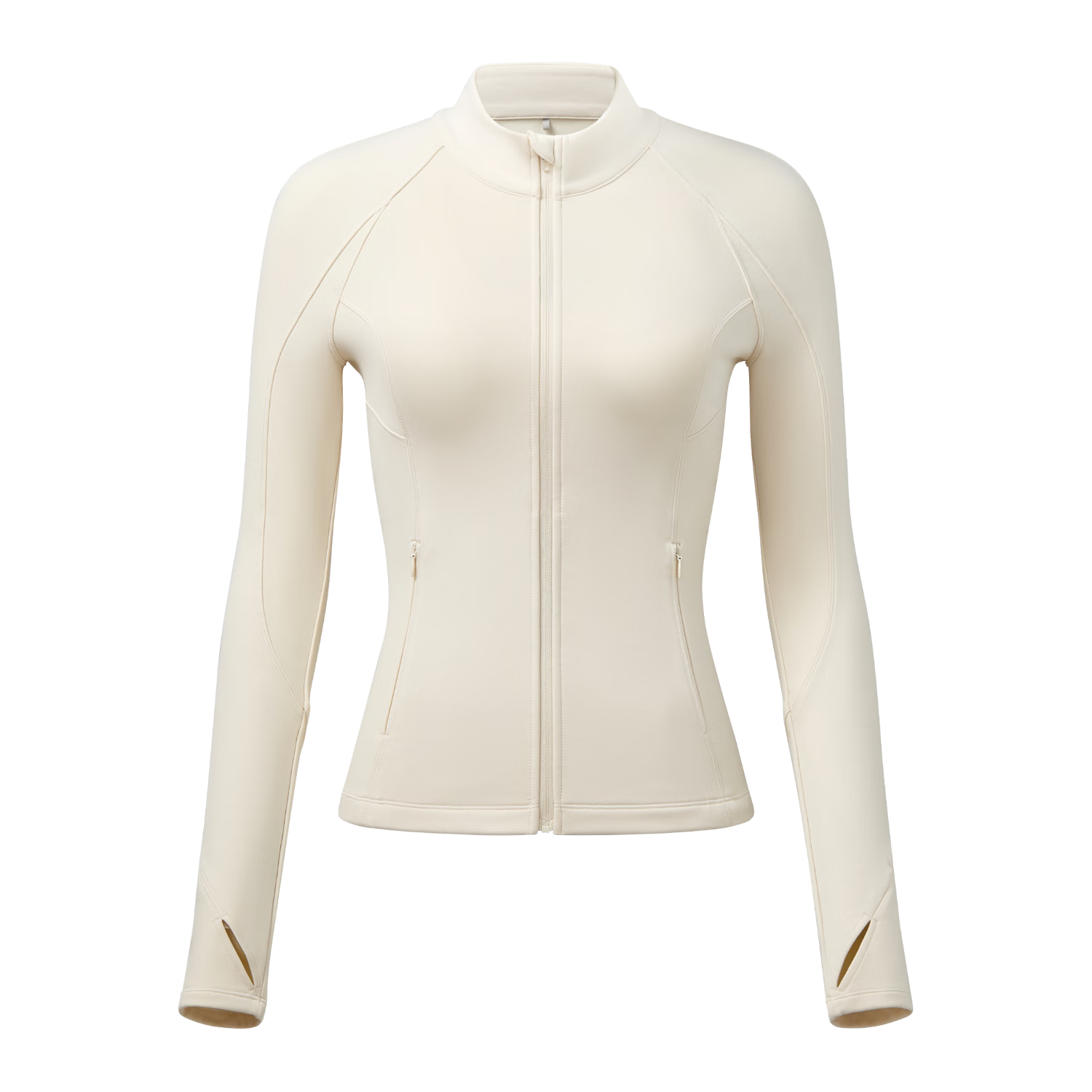 VFU喵喵絨跑步長(cháng)袖T恤女保暖抗靜電瑜伽上衣健身衣秋冬 象牙白 XL