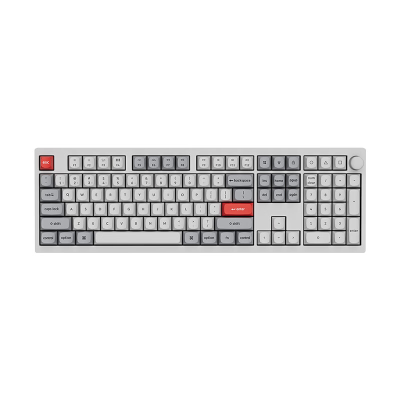 keychron渴创 Z6Ultra 机械键盘 无线有线双8K键盘 三模蓝牙键盘 客制化铝坨坨键盘 自研ZMK低功耗长续航  Z6U-双8K 红轴 RGB 快拆设计 闪白色