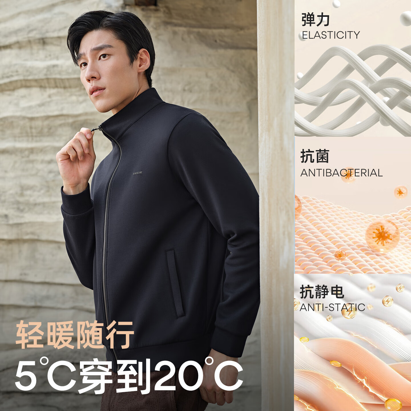 雅戈尔针织衫男秋冬【抗静电科技面料】柔软舒适长袖外套毛衣开衫 藏青VWWY539957FLA XL （推荐150-165斤）