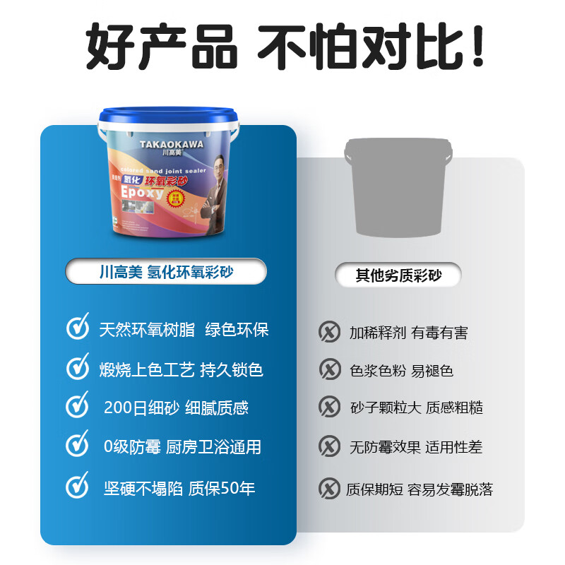川高美【明星代言】氢化水性环氧彩砂美缝剂5.0公斤大容量墙地面通用 治愈七度灰五公斤【满四桶送吸尘器一台】 5.0kg