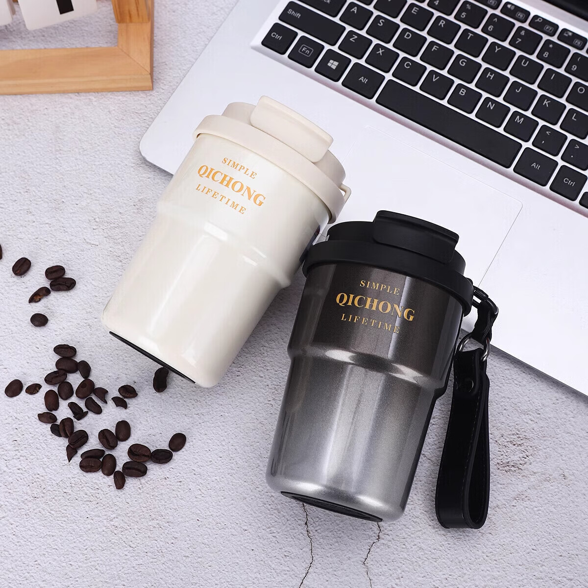 慕馨（moosen）咖啡杯保温男士冰霸杯夏季水杯便携杯子