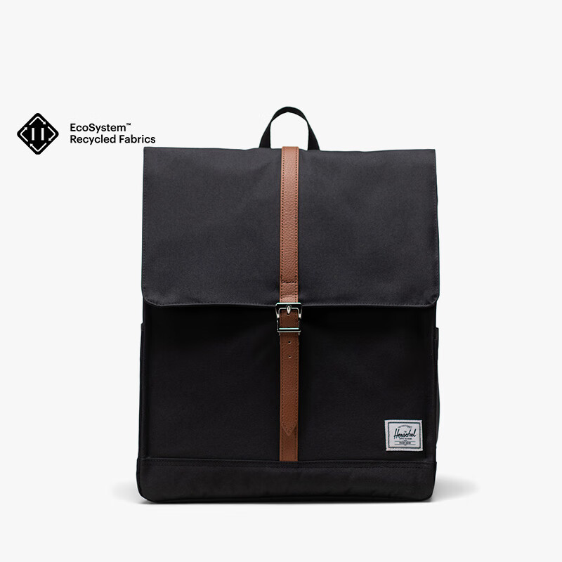 Herschel加拿大赫行經(jīng)典系列City雙肩包英倫風(fēng)方形通勤書(shū)包電腦包 經(jīng)典黑色 16升