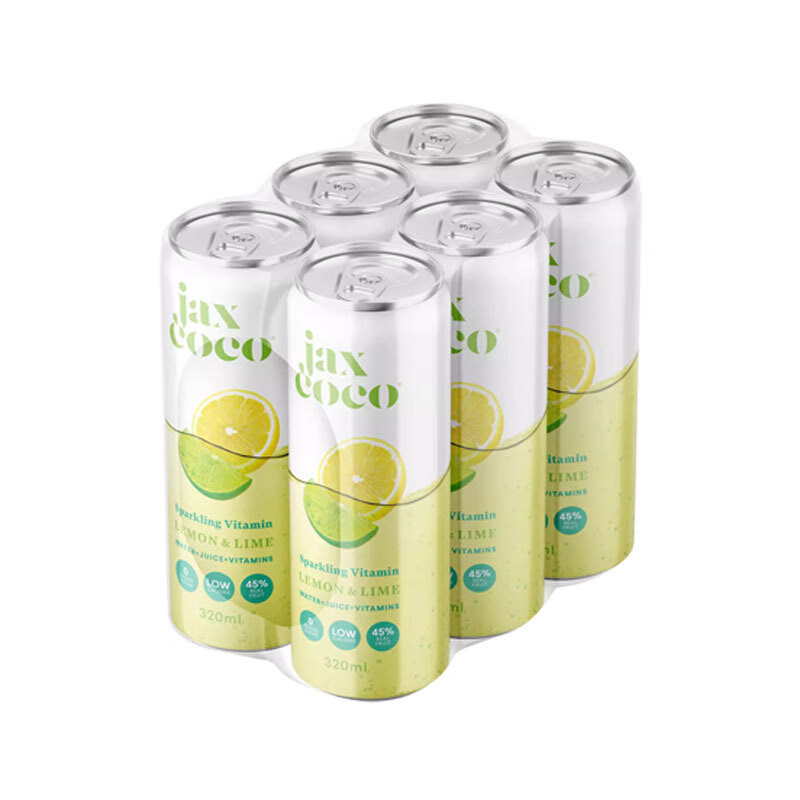 酷发Jaxcoco珏士高 越南原装进口柠檬荔枝味维生素气泡碳酸饮料320ml 柠檬味维生素气泡水320ml*6罐