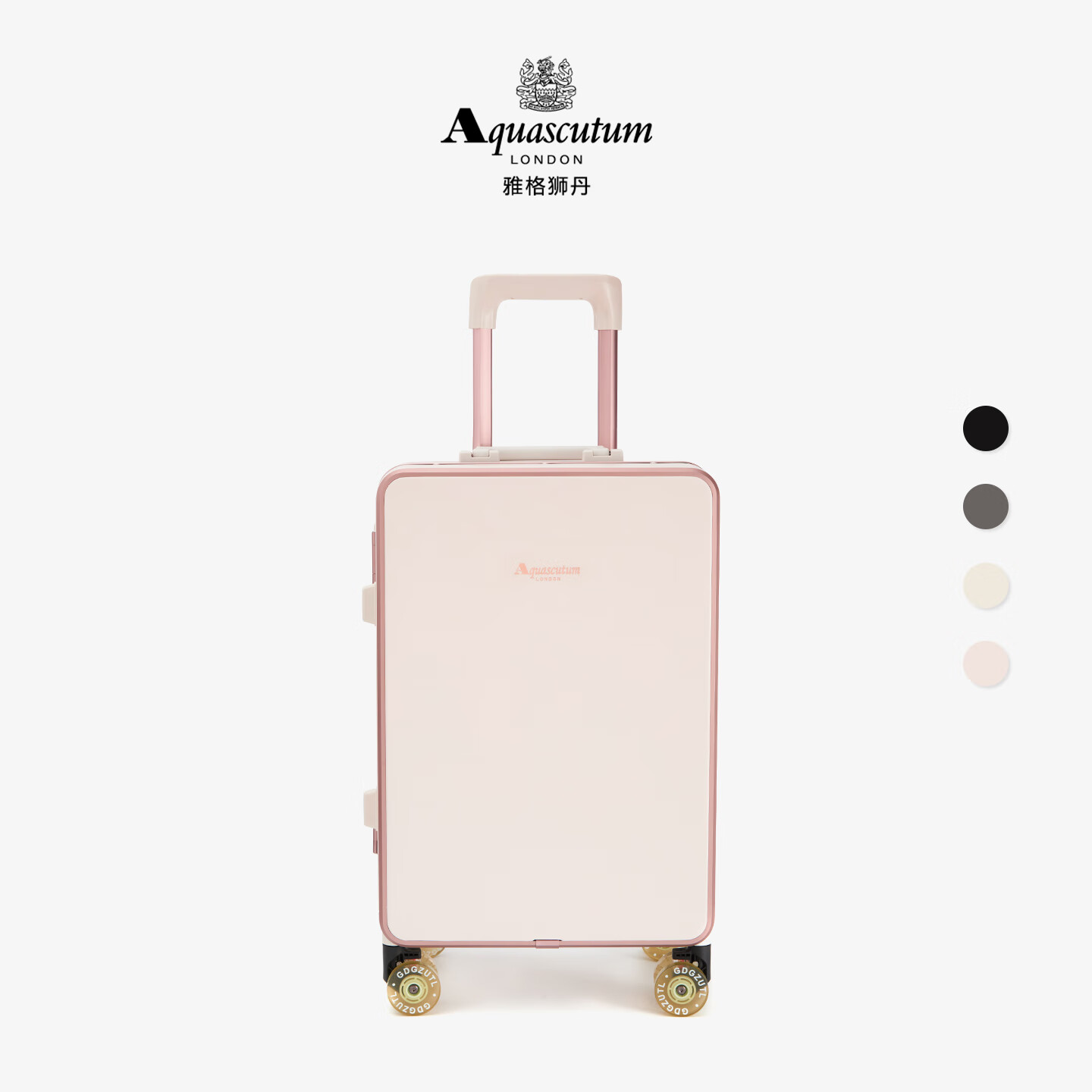 雅格狮丹（Aquascutum） 1851百年品牌奢侈品行李箱海关锁加固合金旅行拉杆箱20寸大容量 粉白 20寸