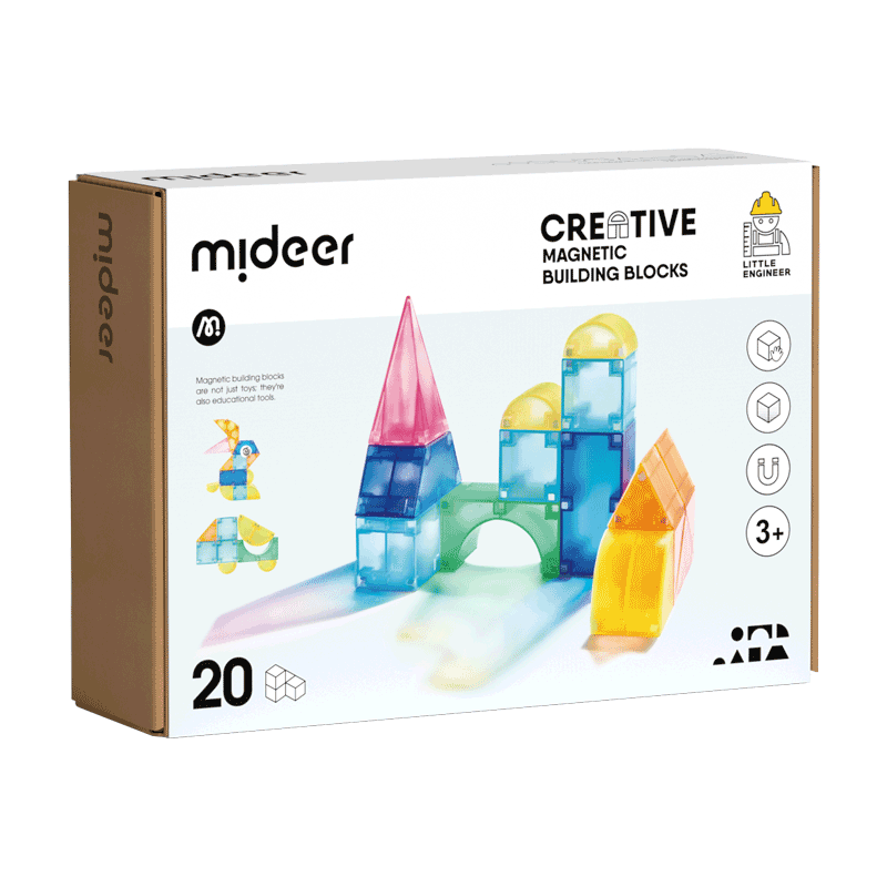 彌鹿（MiDeer）磁吸玩具幾何立體大顆粒拼裝百變磁力積木-20pcs六一禮物家居裝飾