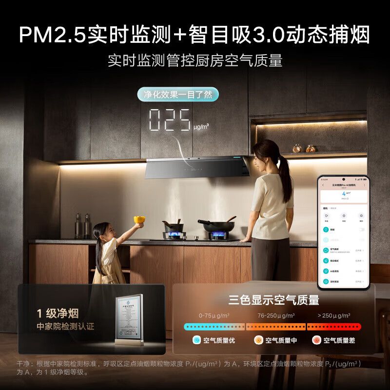 云米（VIOMI）油烟机家用28风量大吸力静音一级能效自清洁厨房顶侧双吸小噪音鲲鹏pro超薄排烟机CXW-120-VK807 单烟机+5.2液化气
