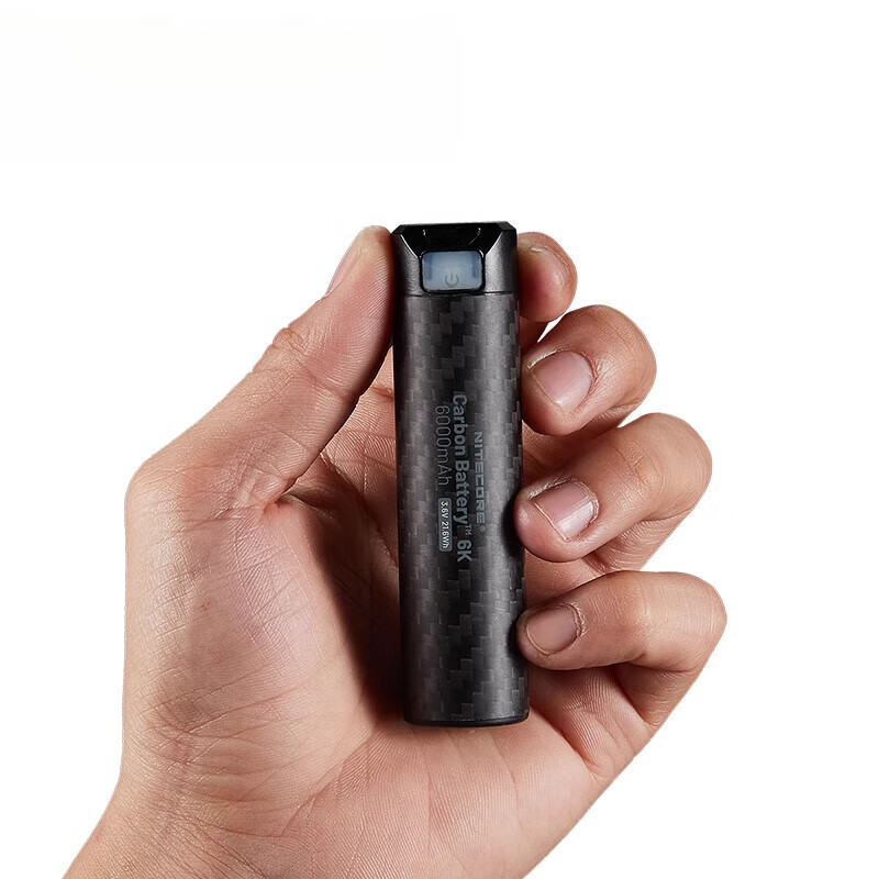 奈特科尔nitecore碳纤维快充户外超轻头灯电池 碳纤维Carbon_Battery_6K_电池 6000mAh