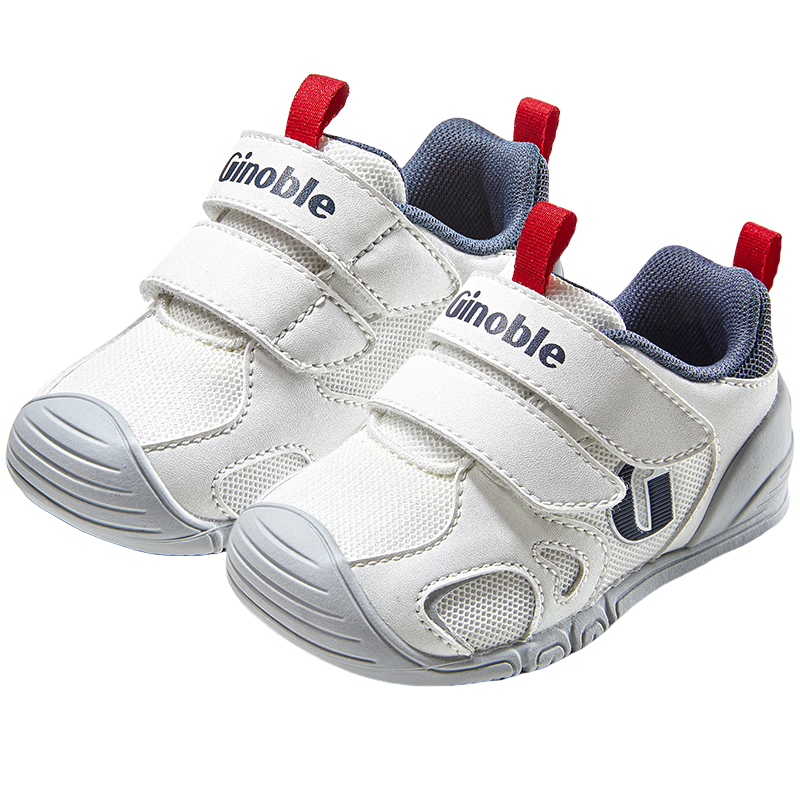 基諾浦嬰兒步前鞋 2025秋季軟底寶寶地板鞋 男女兒童學步鞋GB2491 白色_夜影藍 19.5 120mm 適合腳長116-124mm