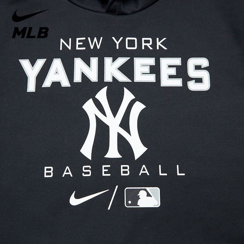 NIKE(耐克)xMLB官方联名青少年纽约洋基队长袖连帽休闲卫衣 青少年款 纽约洋基队-深蓝色 M