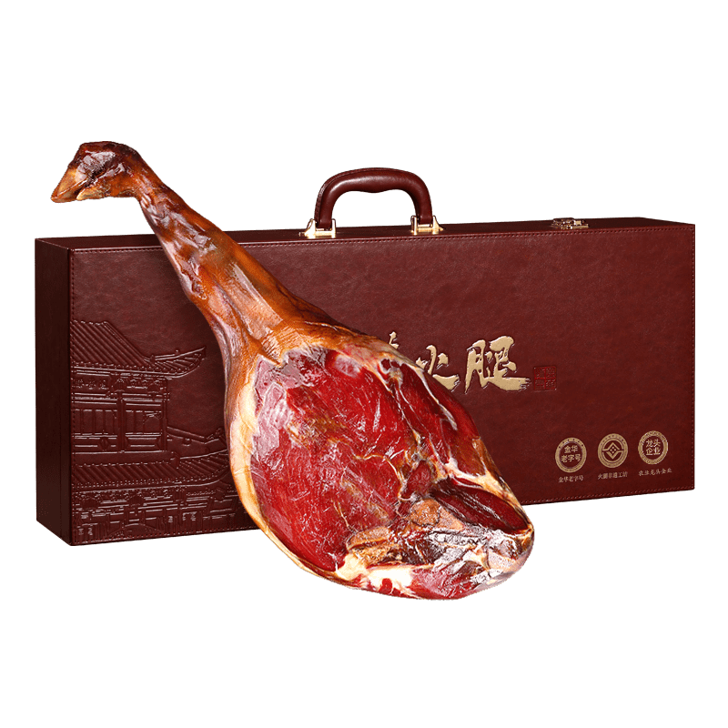 滕香閣老字號(hào)正宗金華火腿整腿皮箱禮盒中秋節(jié)禮品商務(wù)送禮8斤 源頭直發(fā)