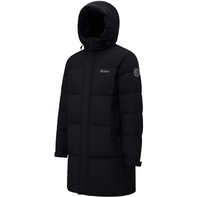 波司登（BOSIDENG）25新款冬季羽绒服情侣款简约风连帽中长款百搭外套 黑色|8056 M 175/96A 体重约130-140斤