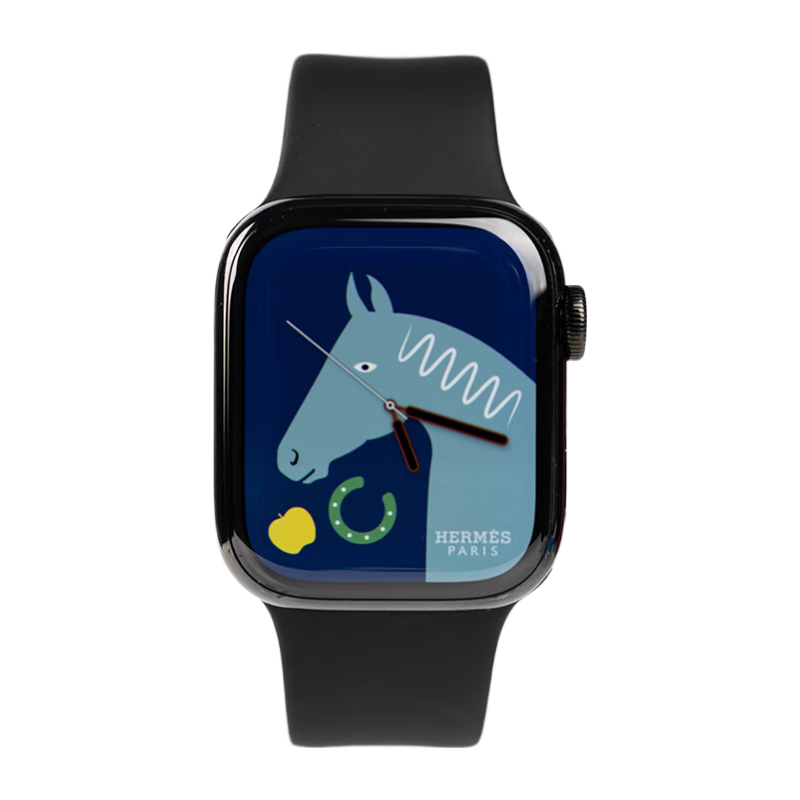 Apple/蘋果 Watch Series 9 智能手表GPS+蜂窩款45毫米深空黑不銹鋼表殼Hermes黑運(yùn)動(dòng)表帶MRR23CH/A