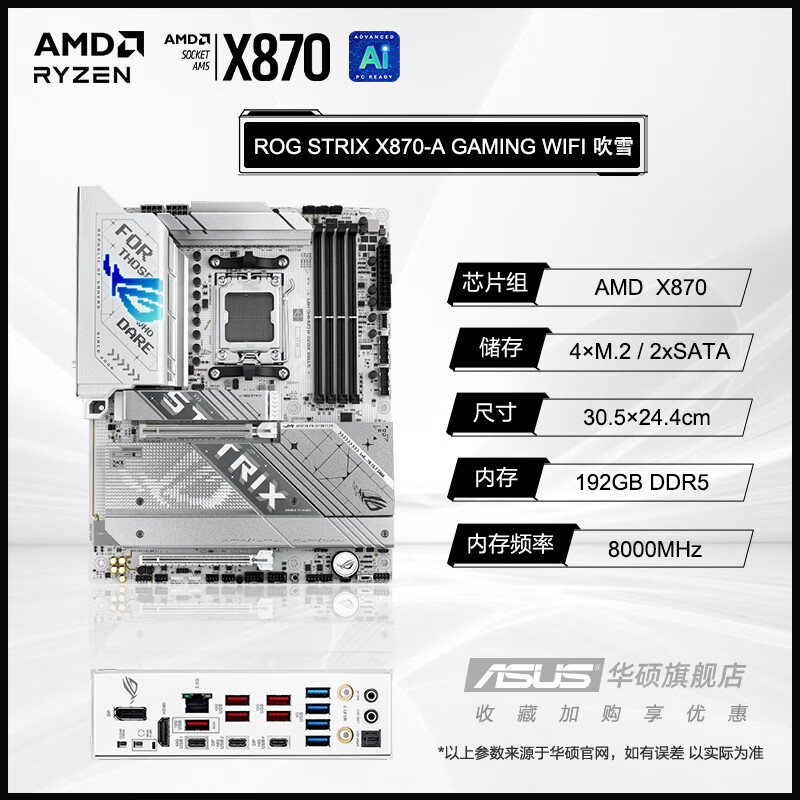 华硕 ROGSTRIX X870-A GAMING WIFI吹雪 图 3