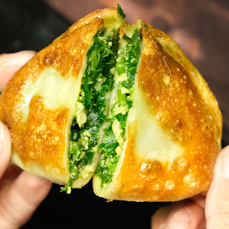 淳食记薄皮韭菜盒子速冻特色早餐面点速食韭菜鸡蛋馅饼煎饼【七鲜同款】 韭菜盒子840g（12只）/2盒