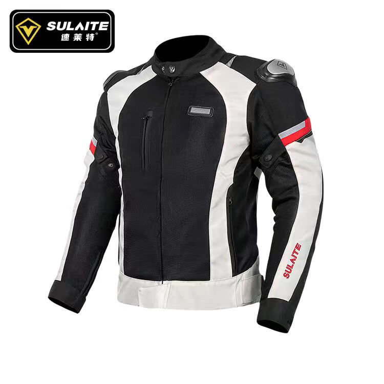 SULAITE速萊特騎行服機(jī)車(chē)服男賽車(chē)服騎士防摔防風(fēng)防水夏季騎行服全套夏季 爆款【白色上衣】透氣CE護(hù)具 S