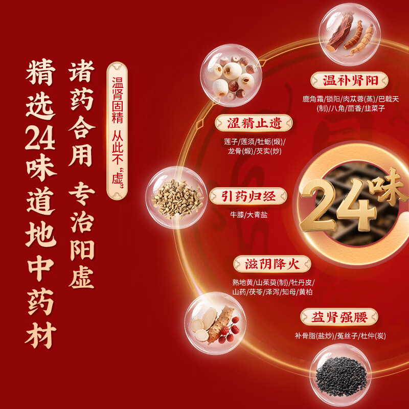 北京同仁堂锁阳固精丸9g*10丸/盒(黑丸子大蜜丸) 胖东来同款温肾固精 肾阳不足男科用药腰膝酸软遗精早泄头晕