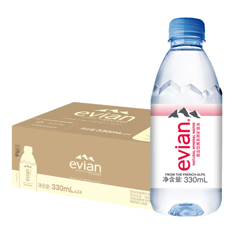 ���ƣ�evian����Ȫˮ 330ml*24ƿ ����ˮ �߶˿�Ȫˮ �������� ����������ˮ150Ԫ