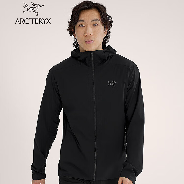 始祖鸟（ARC'TERYX）ATOM阿童木 SL Hoody刺绣鸟标户外轻量防风连帽棉服男士夹克外套 Black黑色【25款】 香港现货速发 M