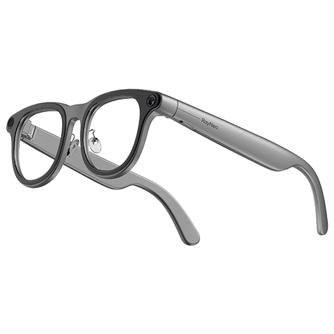 雷鸟【雷鸟超级新品】雷鸟RayNeo V3 Slim AI拍摄智能眼镜 蓝牙眼镜 镜架款非平光镜 钛银