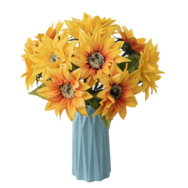 愛(ài)已裝糖 假花仿真花奶油風(fēng)高檔插花客廳裝飾花絹花餐桌花 凝霜太陽(yáng)花束