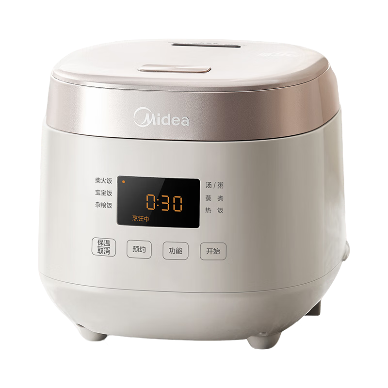 美的（Midea）电饭煲0涂层2L不锈钢内胆1-2人电饭煲电饭锅 家用智能多功能微压无涂层电饭煲MB-RC201S