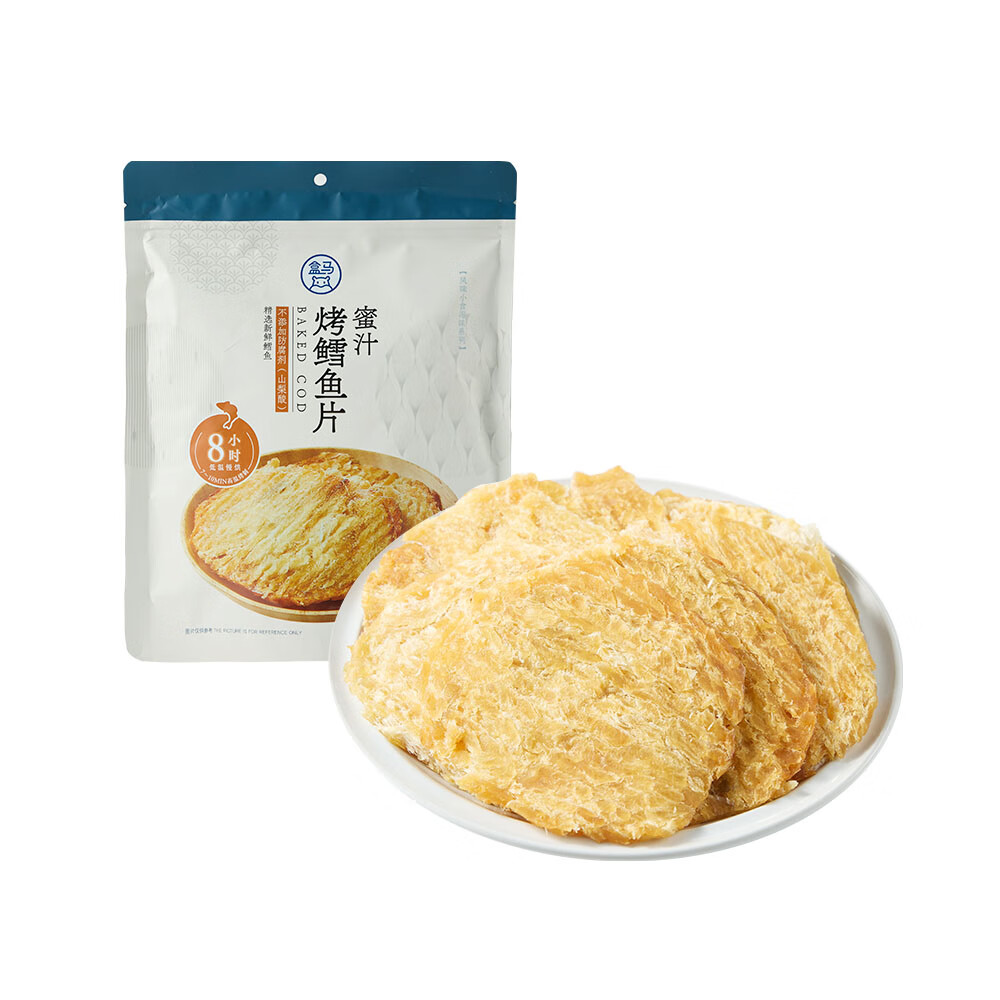盒马 蜜汁烤鳕鱼片 538g 无刺深海鳕鱼即食鱼干零食独立小包装 538g 袋装