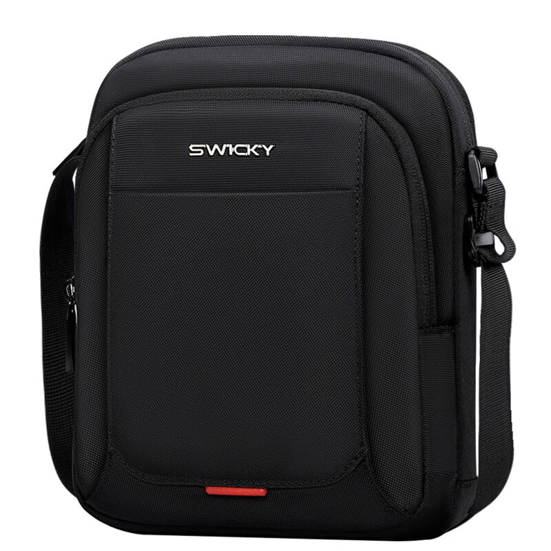 SWICKY男包斜挎包背包單肩包男士韓版休閑防潑水包潮商務(wù)挎包小包 黑色