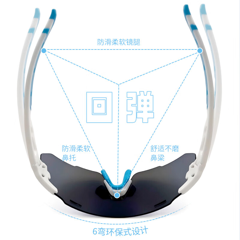 蚁途登山骑行眼镜护目镜防风沙滑雪镜可用于徒步跑步运动公路车太阳镜 C1 亮黑（灰片）
