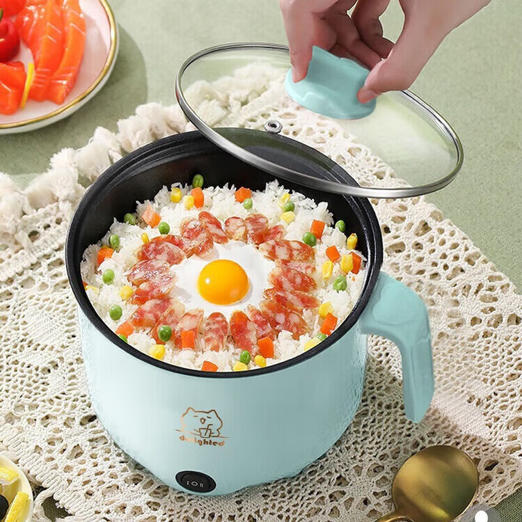 全自动蒸煮一体小电煮锅宿舍学生锅家用电炒锅电饭煲电热火锅 【万单】不锈钢内胆没蒸笼【0.65m电源线】