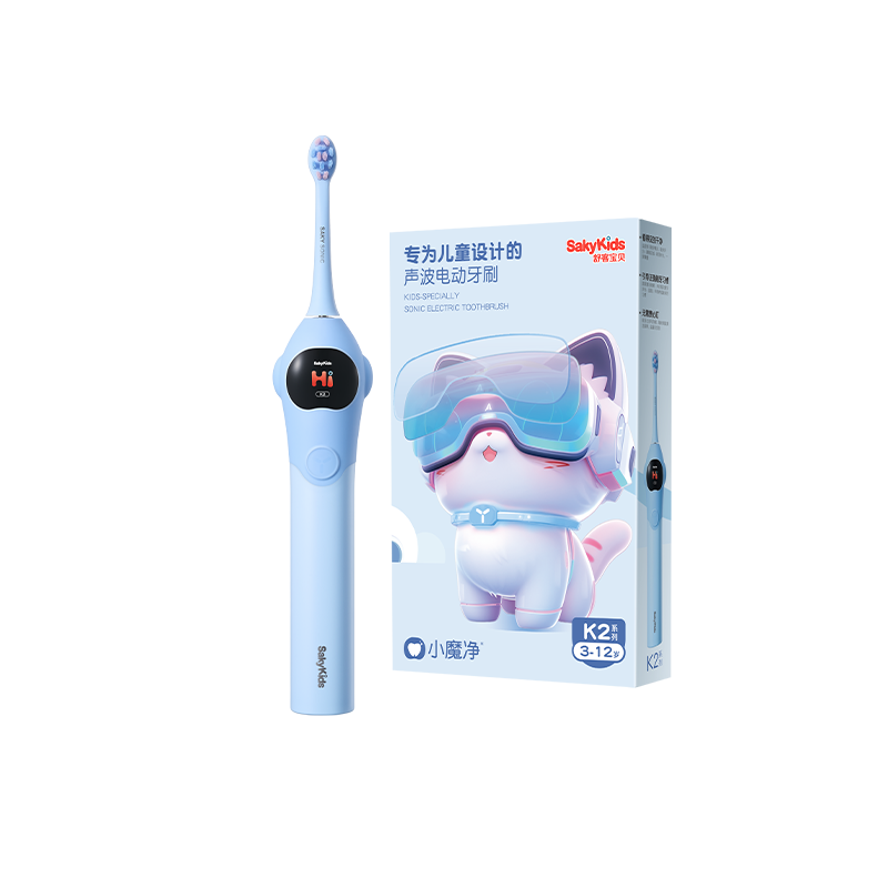 舒客电动牙刷舒克高效清洁防蛀牙软毛护龈智能定时K2男宝（适用3-12岁）生日儿童节礼物 国家补