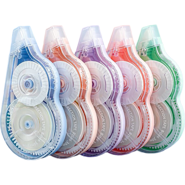 大容量修正带高颜值小学生用涂改带改正迷你小型修改带实惠装改字带学生多功能男孩女孩改正带 大容量修正带整套6支装 72米