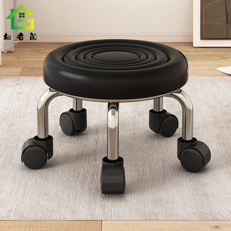 栖音阁吧台椅家用转椅旋转升降凳子现代简约高脚凳靠背酒吧椅美容院圆凳 - 线报酷
