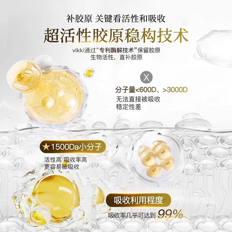 vikki德维奇德国原料进口胶原蛋白粉肽深海鳕鱼美容养颜皮肤抗衰老氧化 买3送1【店长推荐-均价95元/桶】 4g*84袋