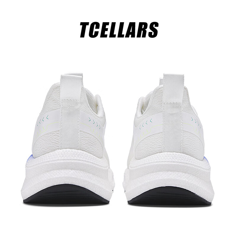 Tcellars跑步鞋男鞋夏季新款学生运动鞋子轻质回弹透气跑鞋舒适百搭休闲鞋 白月蓝 42