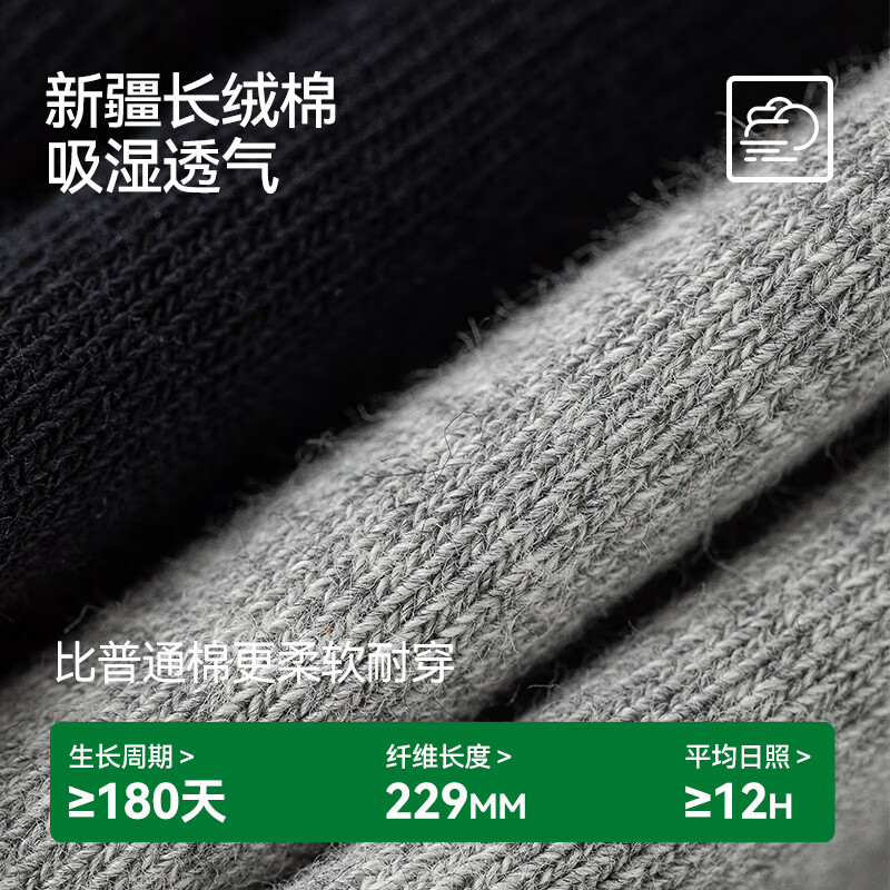 宝娜斯7A抑菌防臭100%纯棉男士夏季短袜 6黑 6双 均码