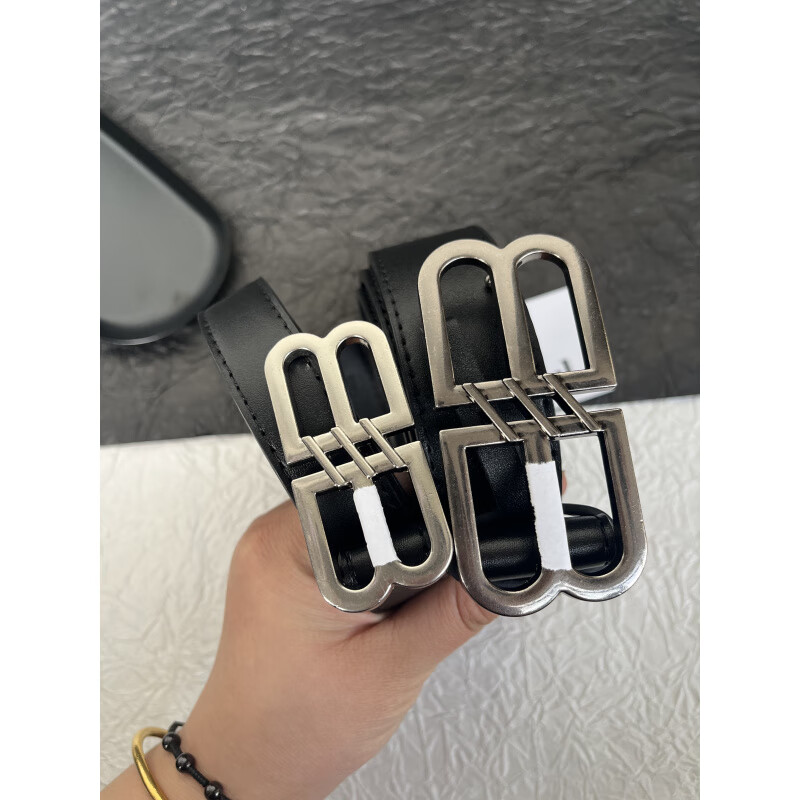 goyn男女通用b字母腰带潮流百搭经典真皮简约皮带牛仔裤带小众设计感