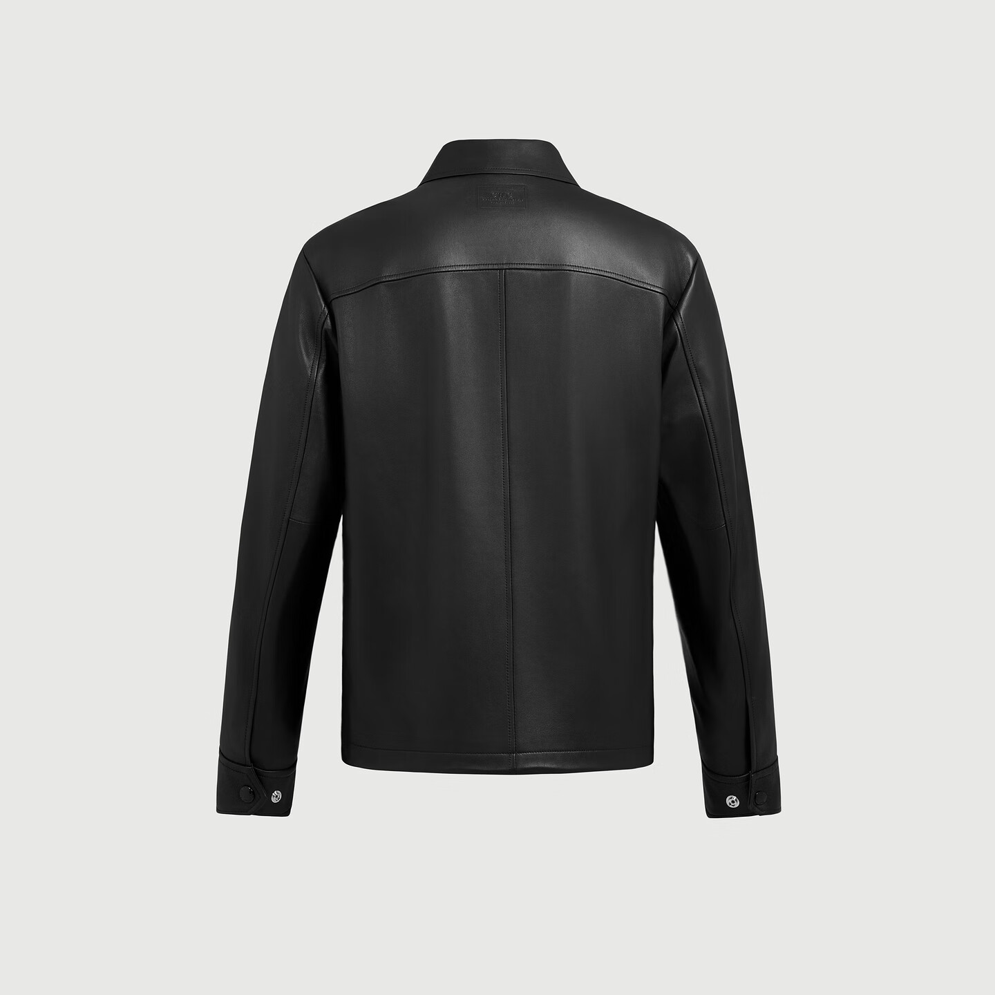 C'N'C【轻奢男装】CNC25秋新款翻领皮衣外套品牌压凸logo夹克男 黑色 54 /XL/(185/100A)