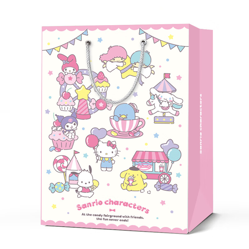 三丽鸥（SANRIO）家族手提袋结实礼品袋3-6-9-12-18岁女生礼物（26*15.5*33cm）