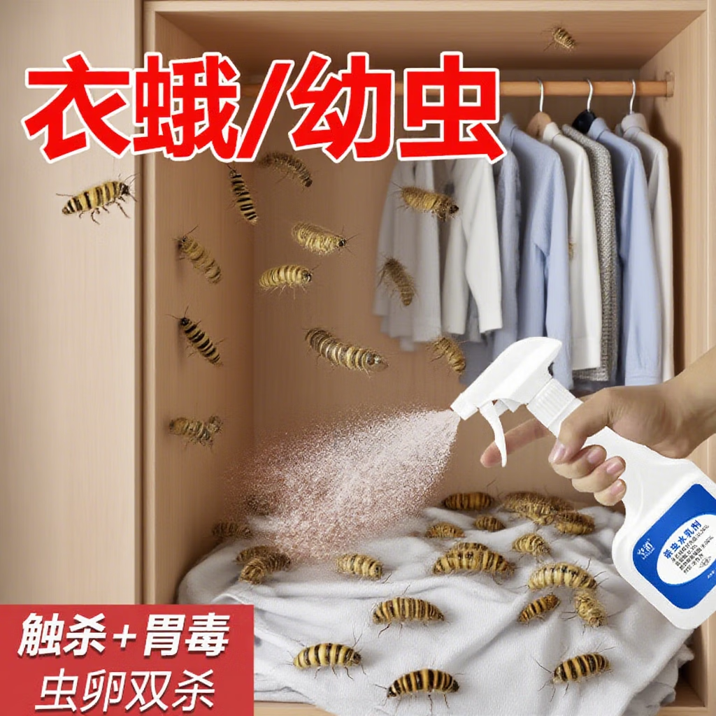 衣蛾幼虫杀虫剂灭衣蛾蛾子衣物衣柜除粉蛾小飞虫飞蛾米