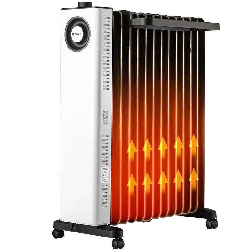 格力(GREE) 格力石墨烯油汀取暖器家用电暖气速热油汀节能省电暖气13片油丁烤火炉电热电暖器 13片 机械式 黑白加宽石墨烯NY23-S7022 13片