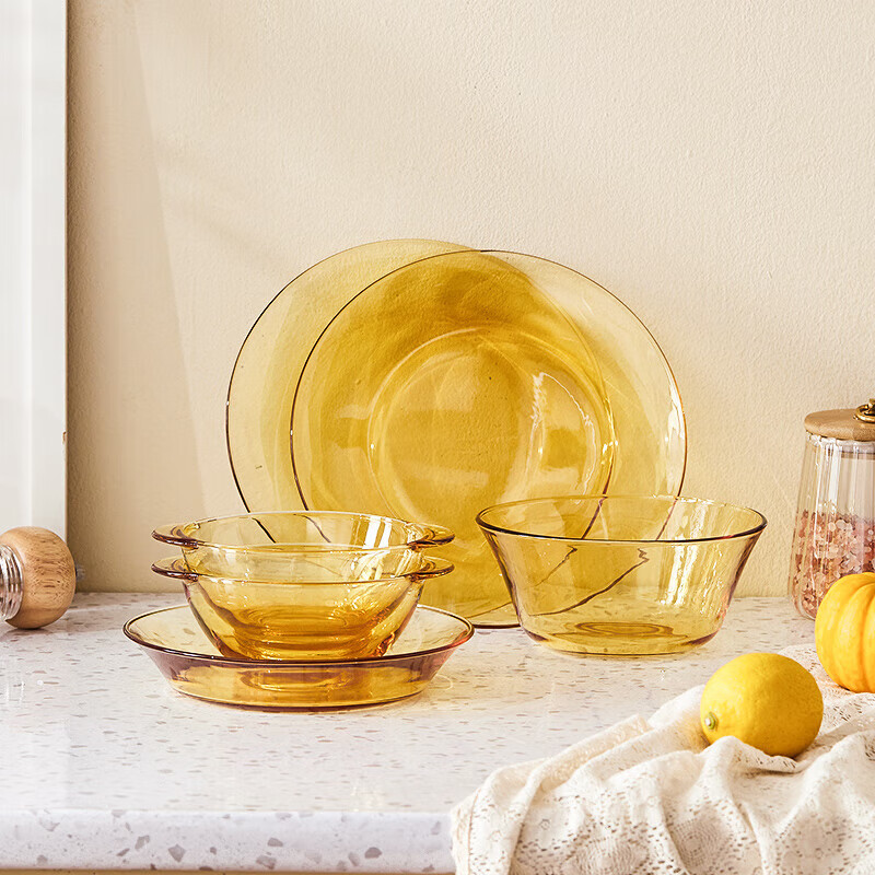 VISIONS康宁晶灿镜面系列饭面碗汤碗玻璃碗耐高温沙拉碗蝶餐具套装家用 晶灿系列-双耳小碗 2件套