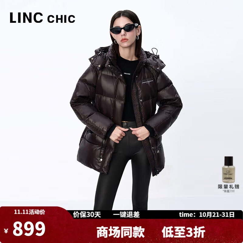 金羽杰2024年冬季新品鸭绒加厚轻保暖羽绒服女短款黑金面包服Y24802347