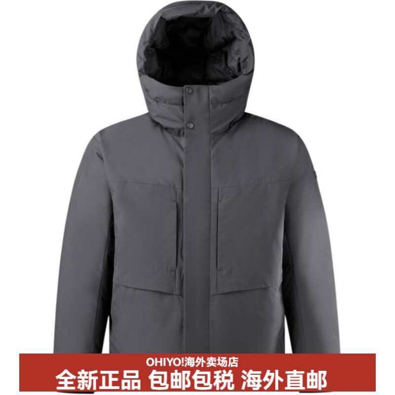 KOLON SPORT可隆防风防水加厚保暖连帽纯色拉链长袖鹅绒羽绒服男女同款 木炭色 M 95