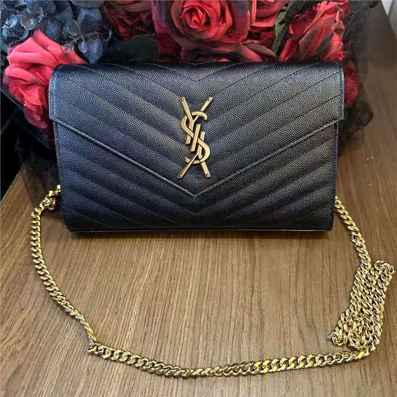 杨树仓专柜林香港包2025信封黑色潮牌斜挎金标香港现货新款包 链 *7*14