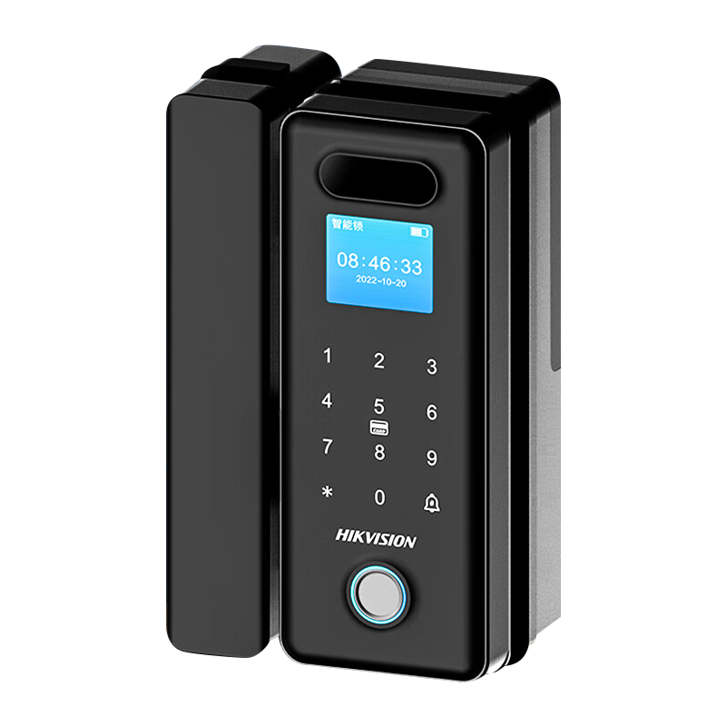 海康威视（HIKVISION）U型锁玻璃门指纹锁免开孔密码锁办公室智能锁门禁锁ic卡门禁手机蓝牙小程序指纹/刷卡/密码/蓝牙 【单开门】无包边玻璃门适用