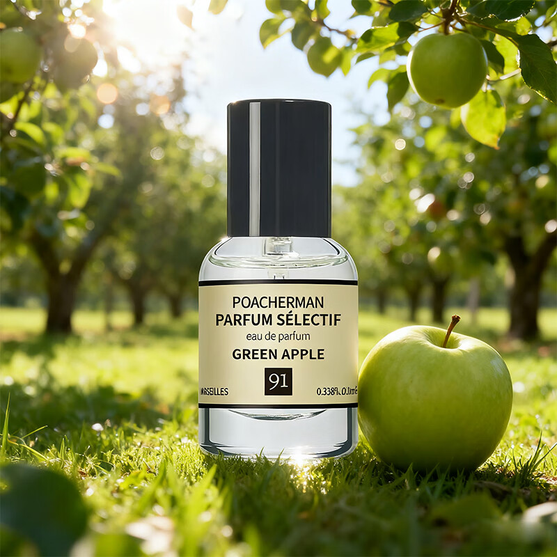 柏世曼（poacherman）青苹果味香水GREEN APPLE青苹果水果味酸甜清新持久留香中性香水 【鲜活果味】91号青苹果10ml